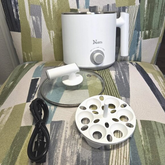 Narita Electric Stainless Steel Hotpot 1.2L Easy Boil Eggs Cook Soup Noodles And - Picture 2 of 15